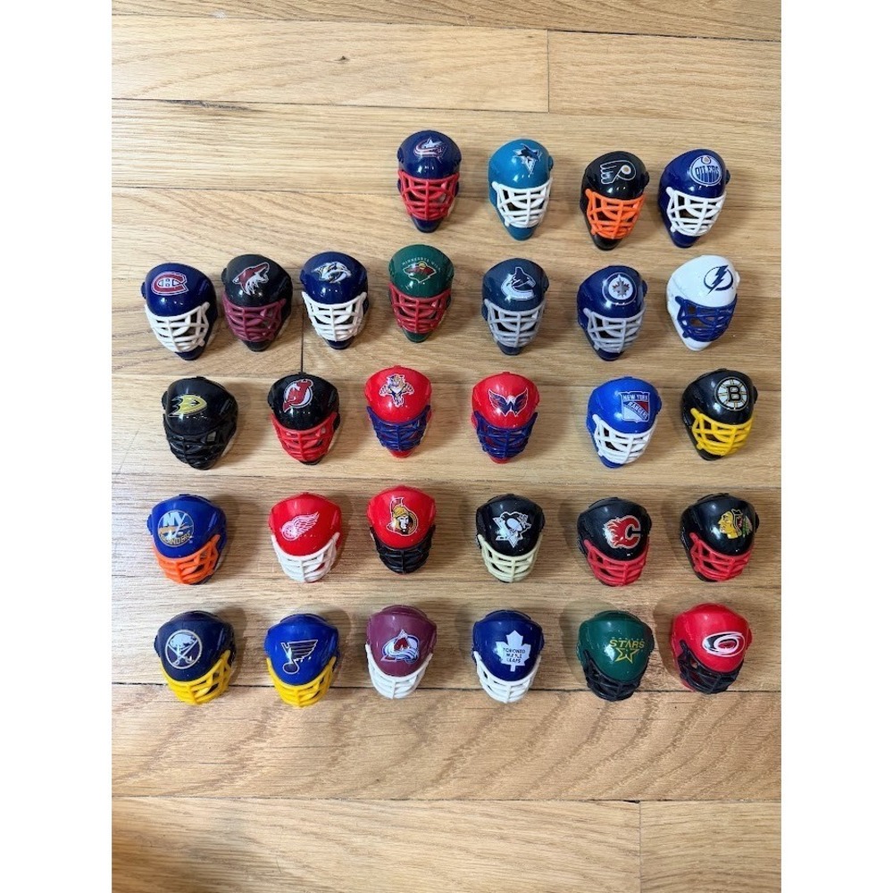 NHL Franklin Mini Hockey Goalie 2" Plastic Pocket Helmets Team Masks - Lot of 29